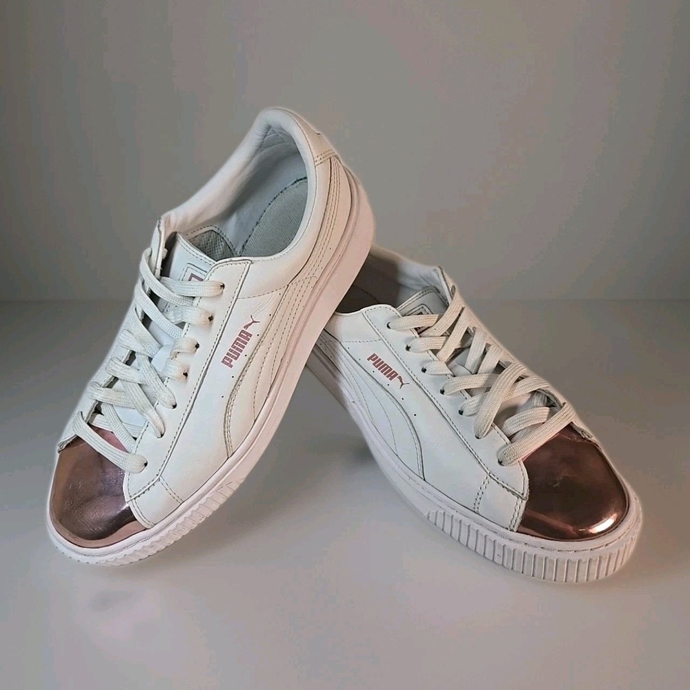 Puma Basket Platform Size 10 Womens Sneakers Pink Metallic 366169 04‎